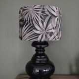 Turned wood lamp