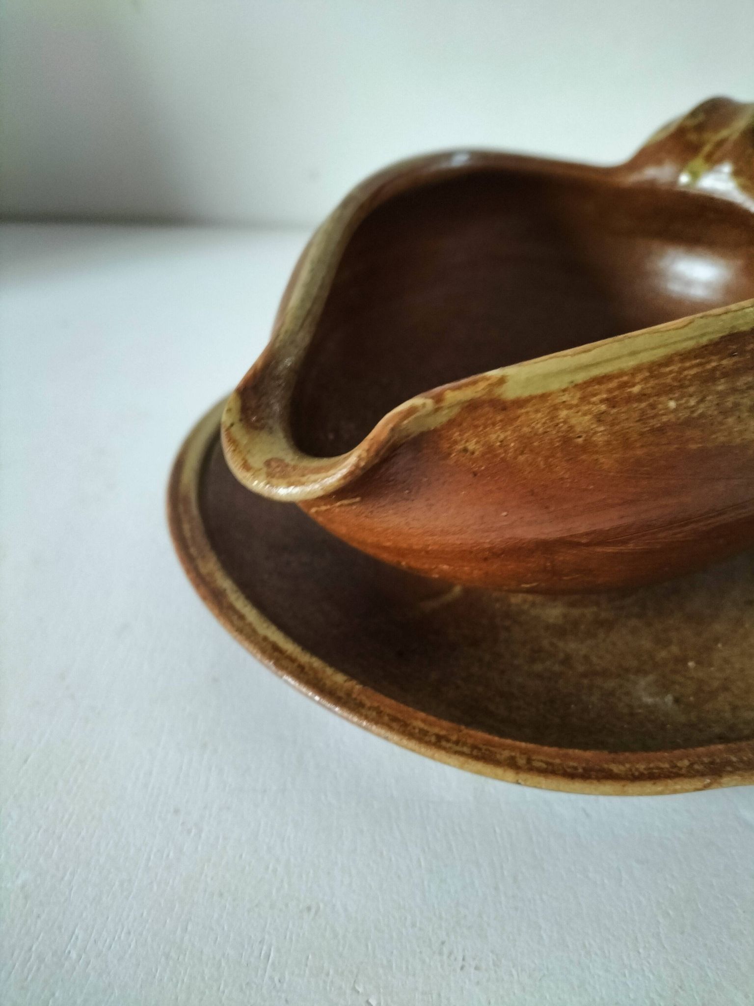 Handcrafted stoneware gravy boat