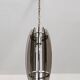 Glass chandelier, chrome and smoked glass in the Fontana Arte style from the 1970s.