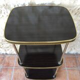 Side table has three shelves Formica and brass 60s/70s