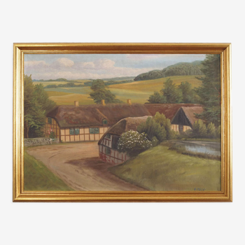 Painting „The German Village”, Scandinavian design, by B. Möller