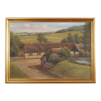 Peinture « Le village allemand », design scandinave, par B. Möller