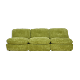 Mid-century green corduroy modular sofa , 1970s