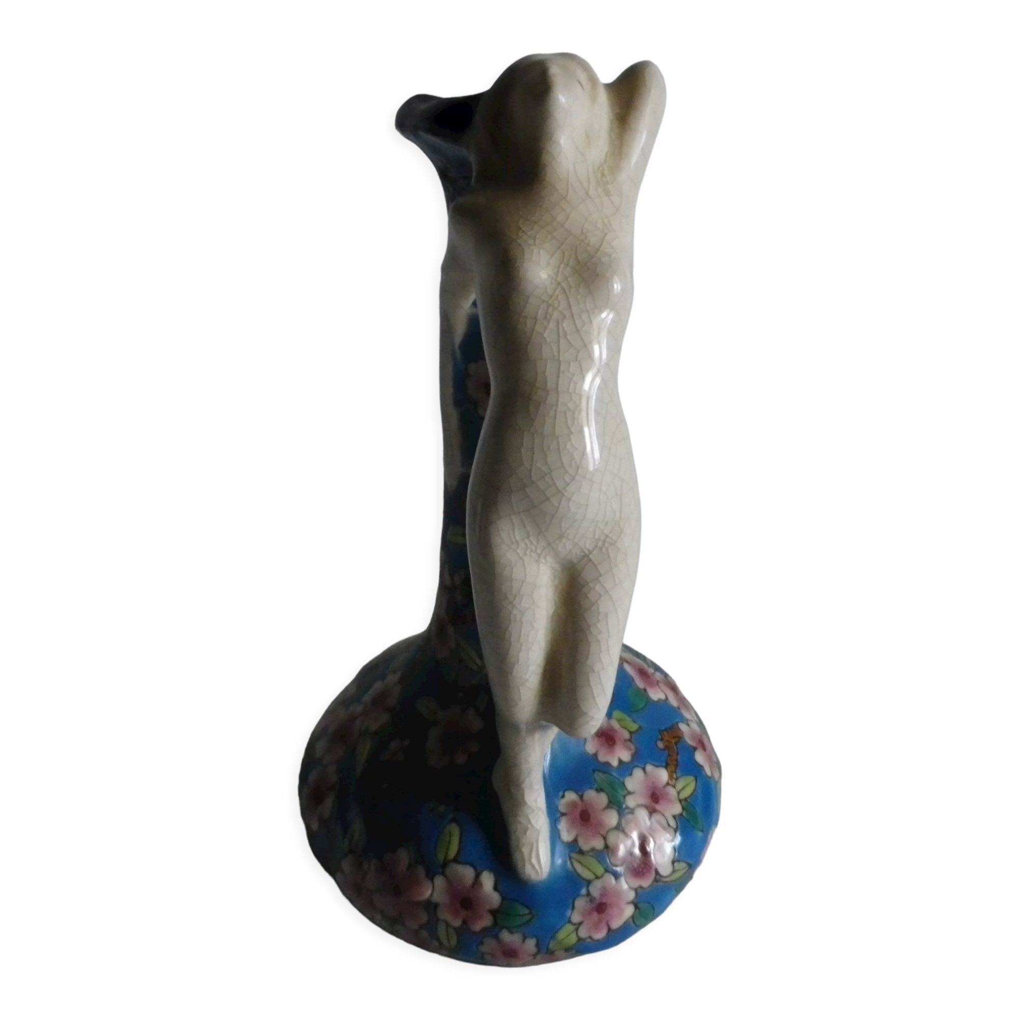 Enamel vase of la louvière