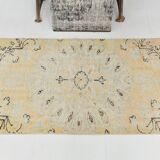 3x9 Beige & Yellow Turkish Vintage Runner Rug, 80x281Cm SK 23538
