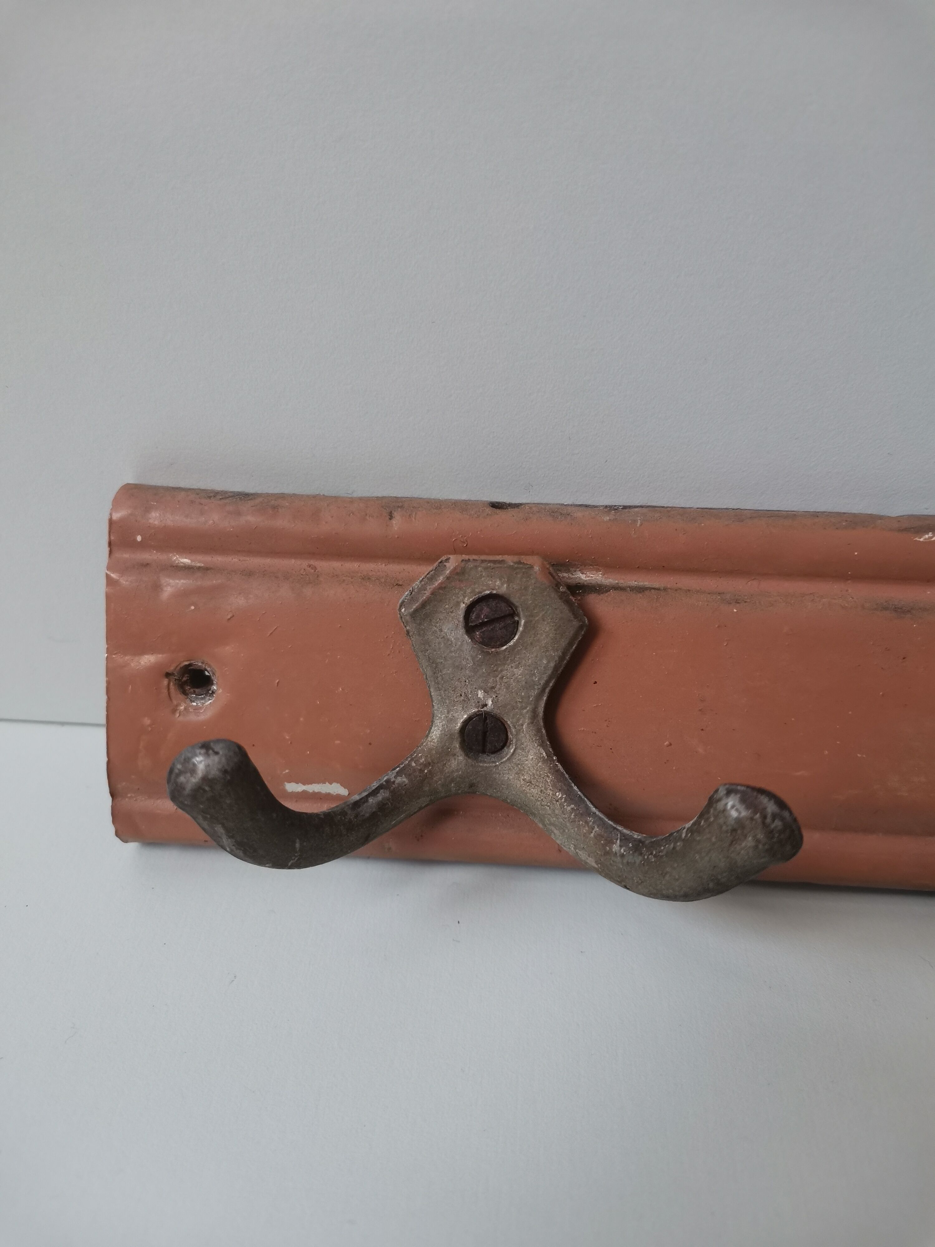 Vintage coat rack aluminum and wood