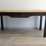 Ancienne table de ferme en bois massif patiné - 178 cm