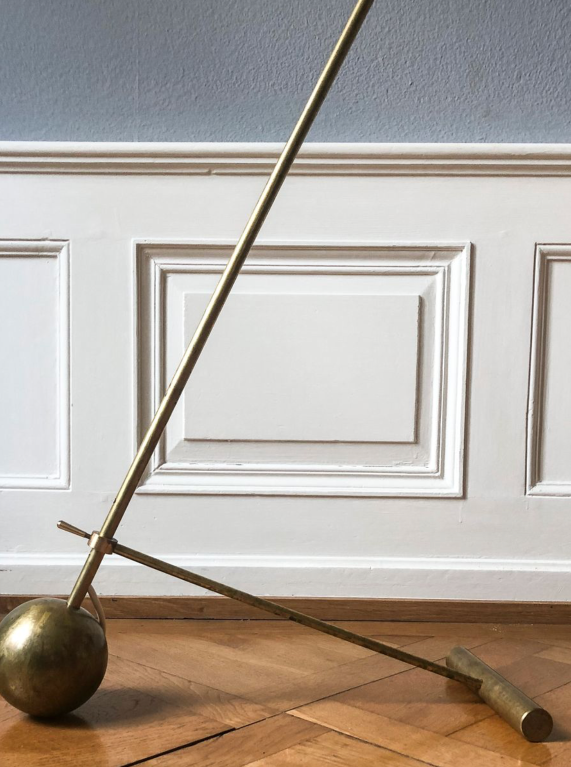 Mid-century italian yellow diabolo floor lamp