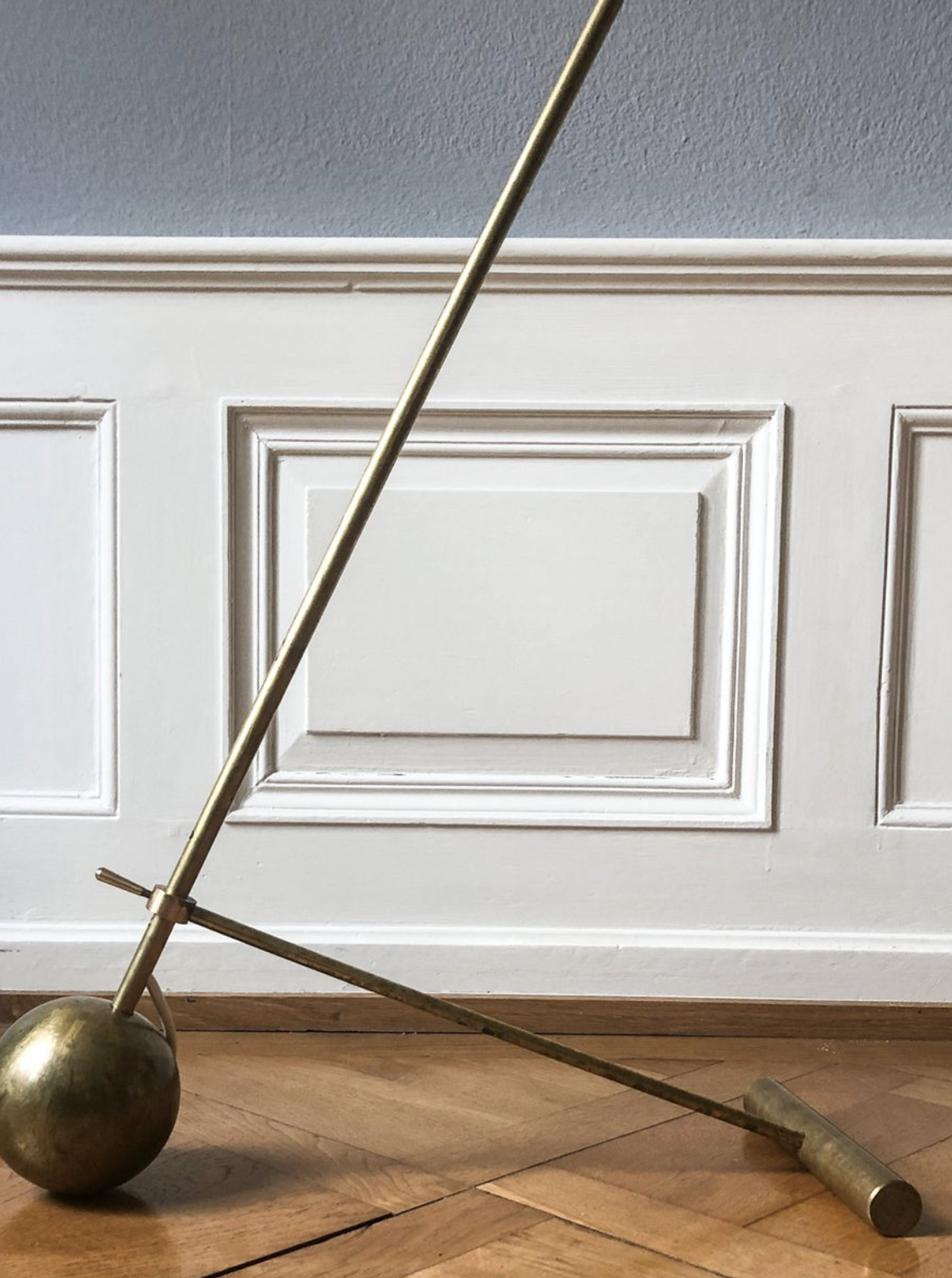 Mid-century italian yellow diabolo floor lamp