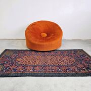 Round armchair in the style of Pierre Paulin, oversized pouf, velvet.