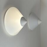 Pair of vintage Limburg wall lights, metal and opaline, Germany 1970