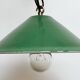 Industrial British Green Enamel Factory Pendant Lamp, 1950s