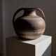 Vintage ceramic vase from the 1960s, hand-painted Italian pottery with two handles, brown tones and decorative pattern by Italica Ars.