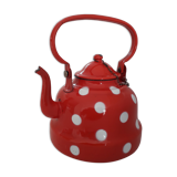 Enamelled polka dot teapot