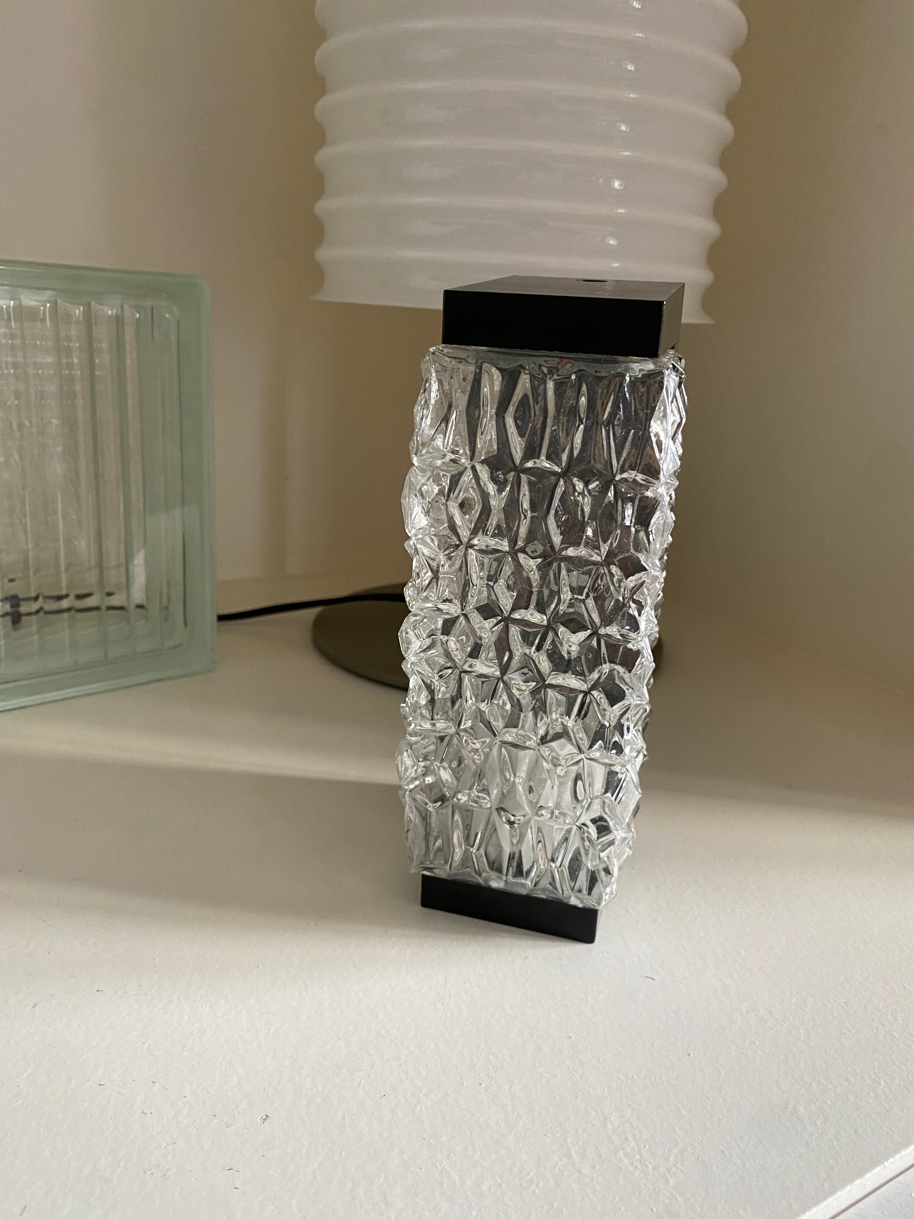 Wall lamp RZB Leuchten textured molded glass and vintage bakelite