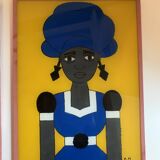 Set of Senegalese coaster paintings
