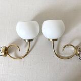 Pair of opaline wall lights from the 1960s