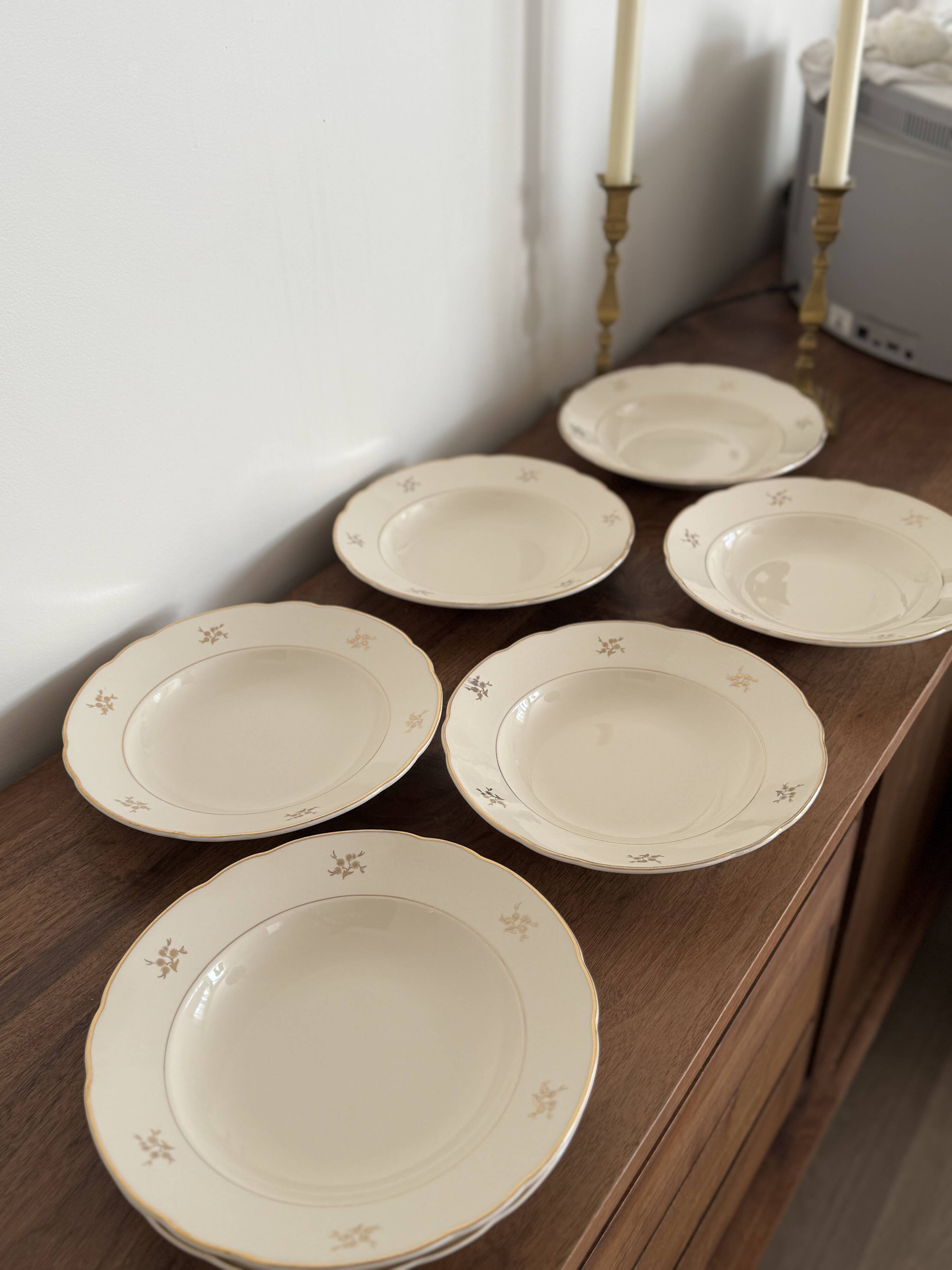 Set of 7 antique deep plates Villeroy & Boch – Mettlach