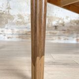 Vintage farm table with spindle legs.