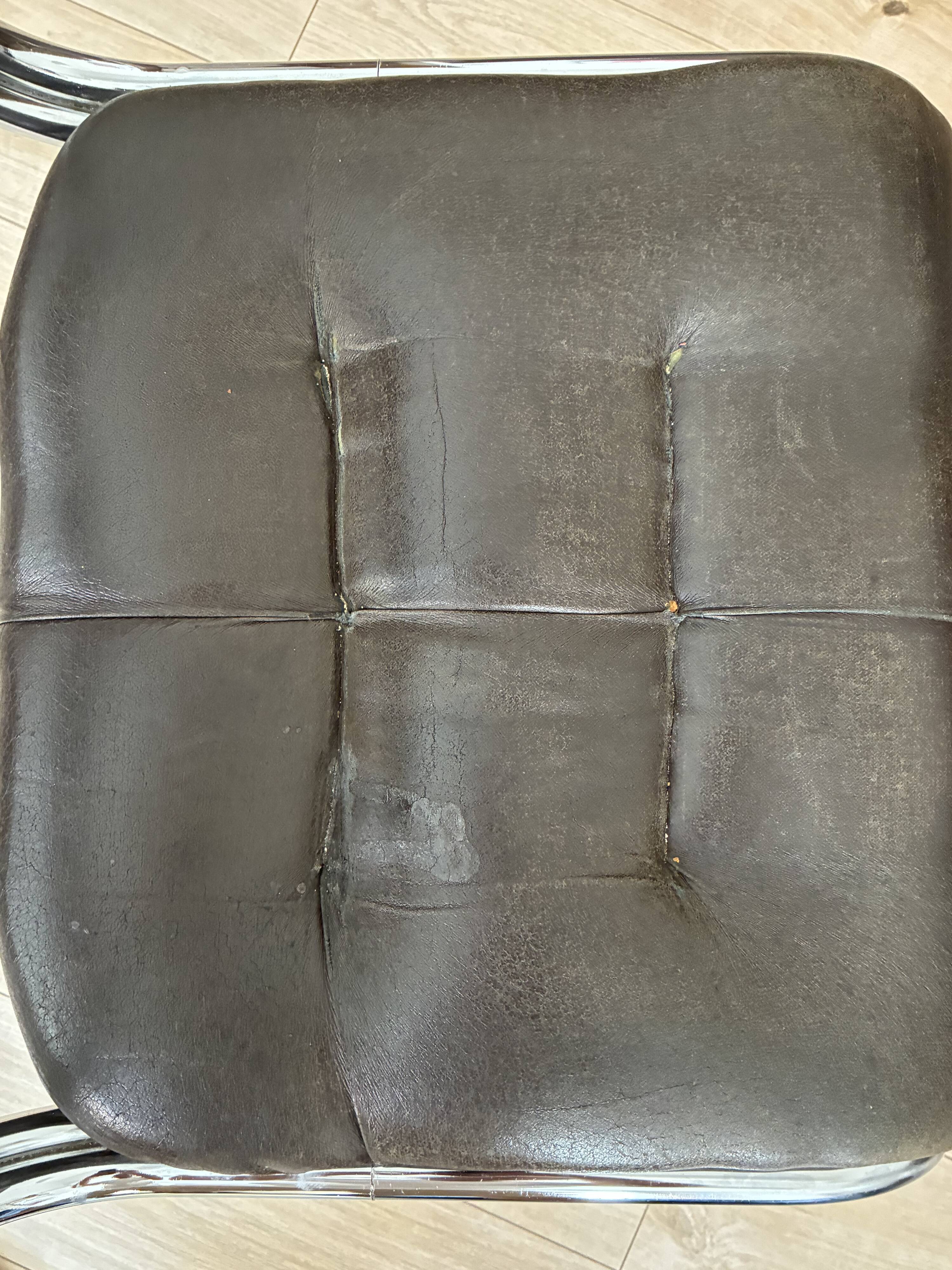 Set of 4 vintage 1970s chrome chairs – Rinaldi style