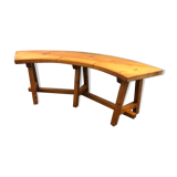 Chalet-style pine bench circa 1960
