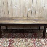 Table de ferme de style Louis XV en chêne massif 228 cm