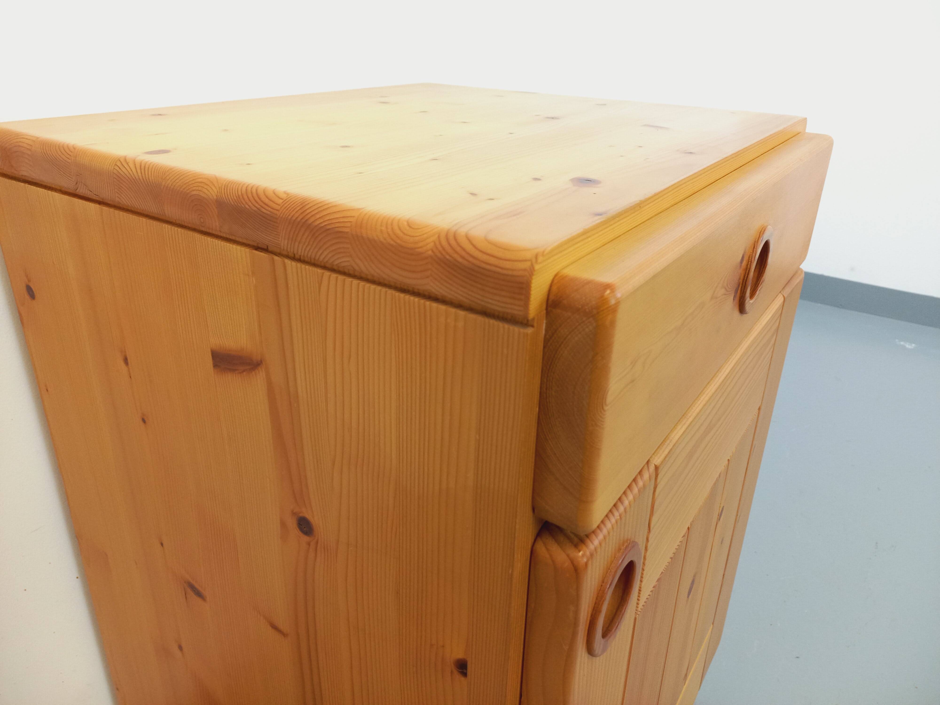 selected by Charlotte Perriand Les Arcs vintage pine storage unit from the 60s and 70s