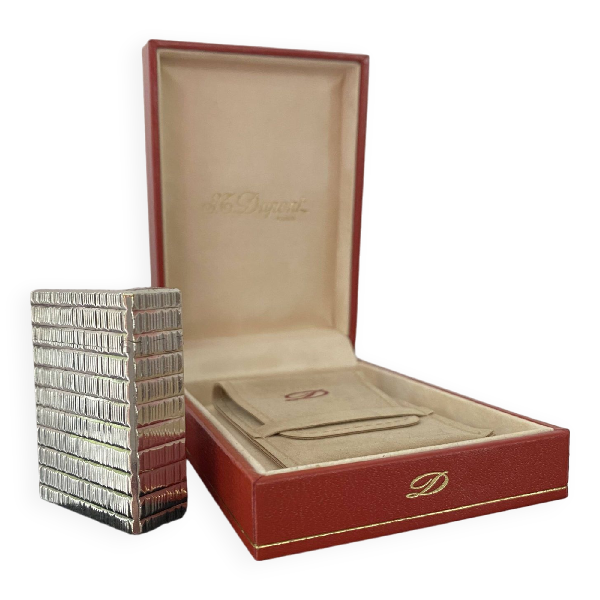 St dupont silver-plated lighter with box