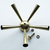Italian Brass Star Burst Flush Mount in the manner of Arredoluce