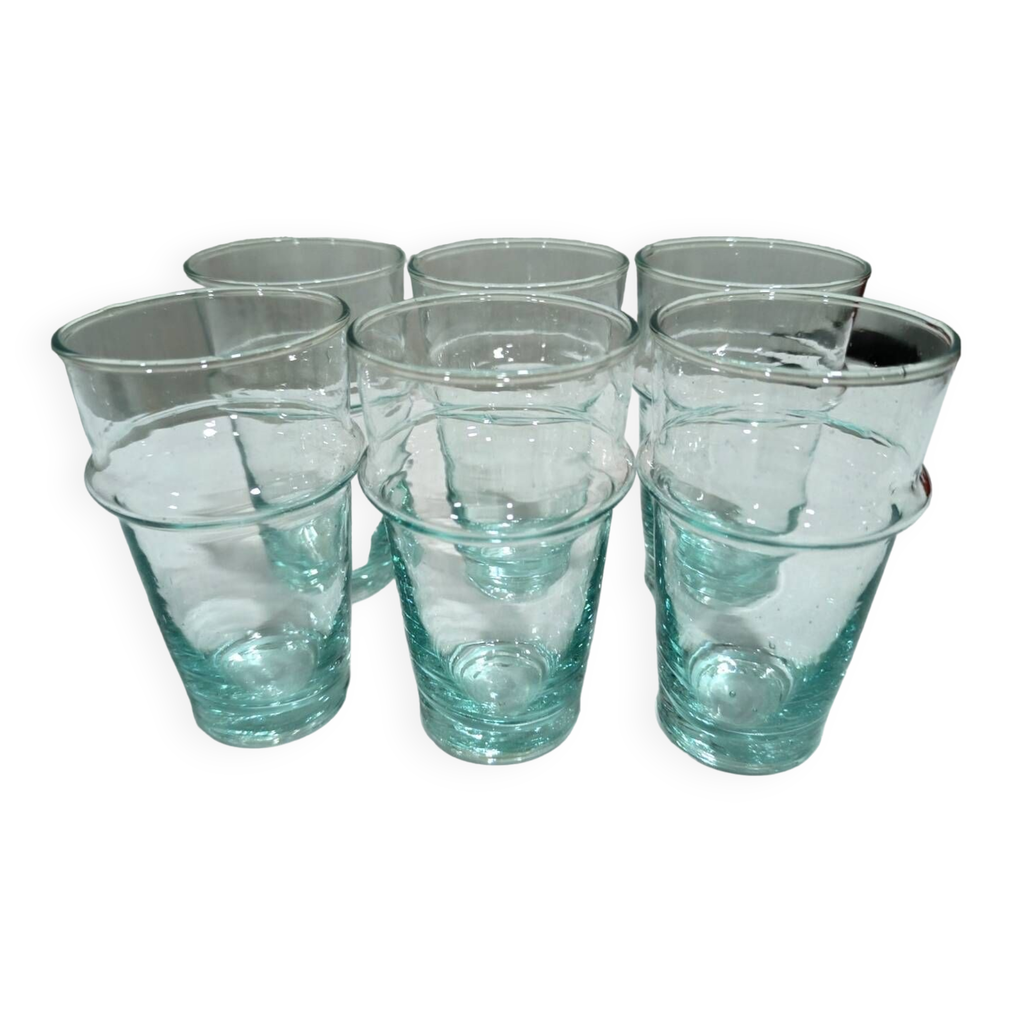 Set of 6 Beldi glasses in recycled glass 31cl/13cm H