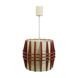 Suspension rhodoïde et bois, cocoon vintage, 1960