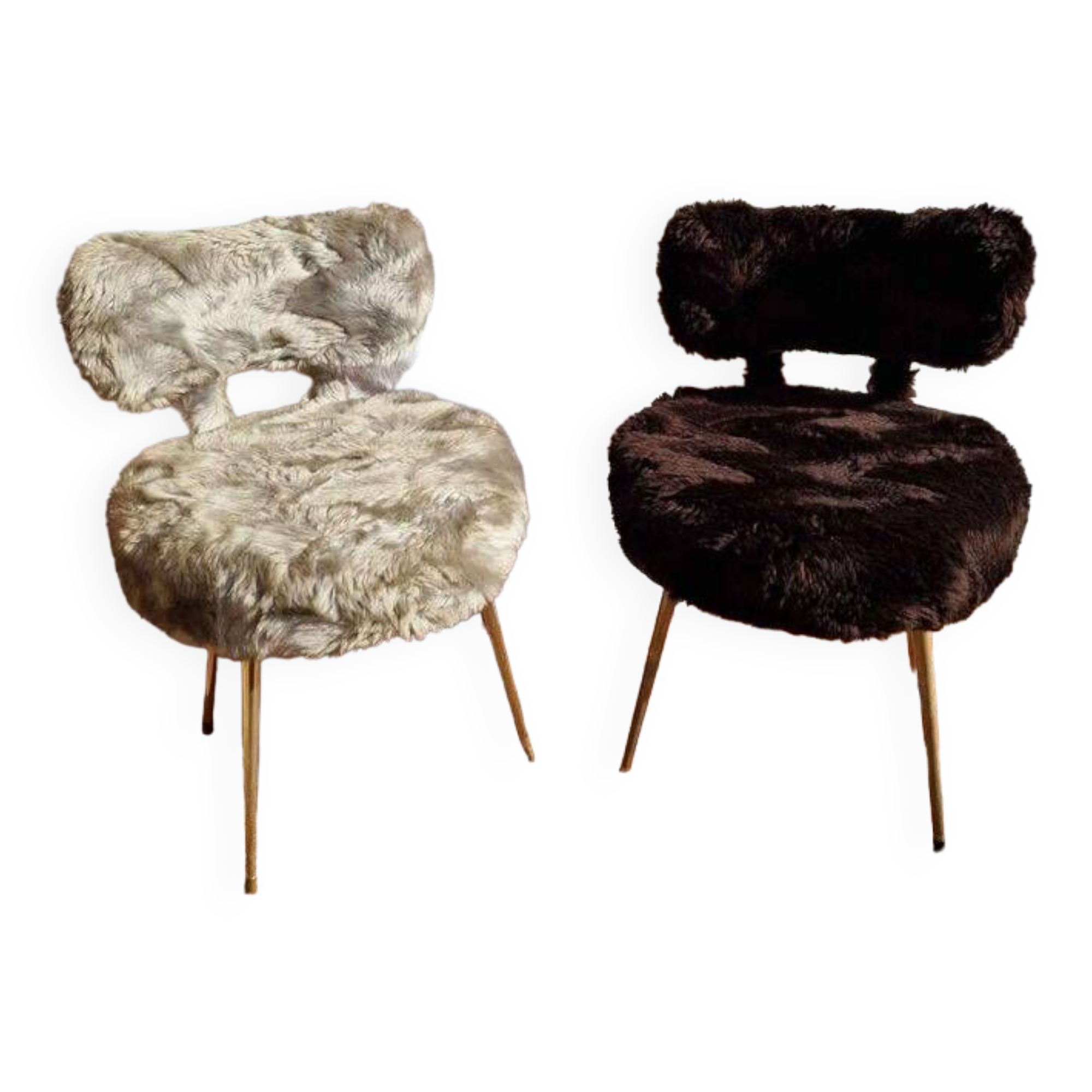 Vintage moumoute Pelfran chairs