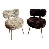 Vintage moumoute Pelfran chairs