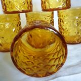 Pernod glasses with pineapple diamond tip decoration
