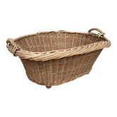 Grand panier à linge ovale en osier