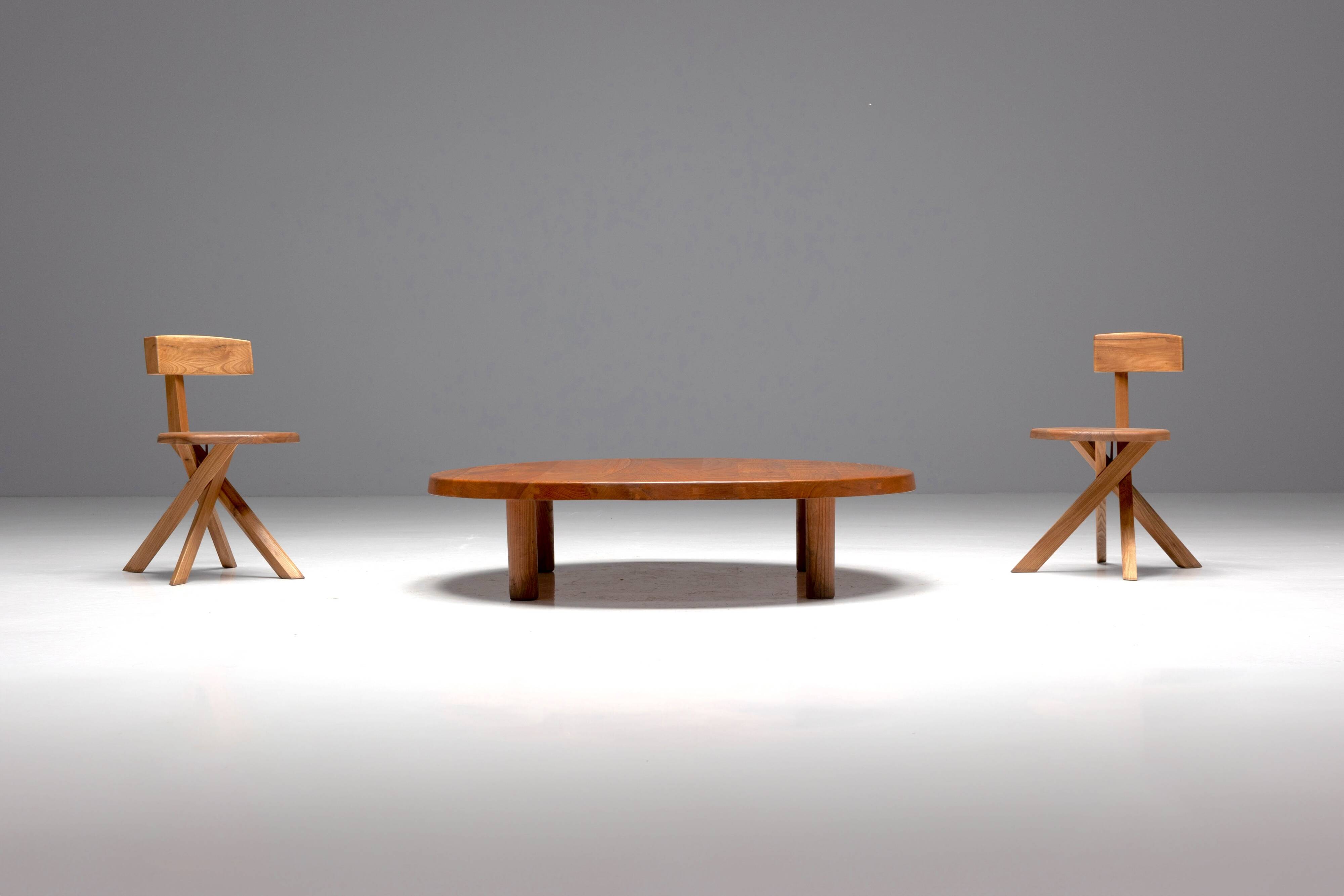 Table basse T02P de Pierre Chapo, France, années 1960
