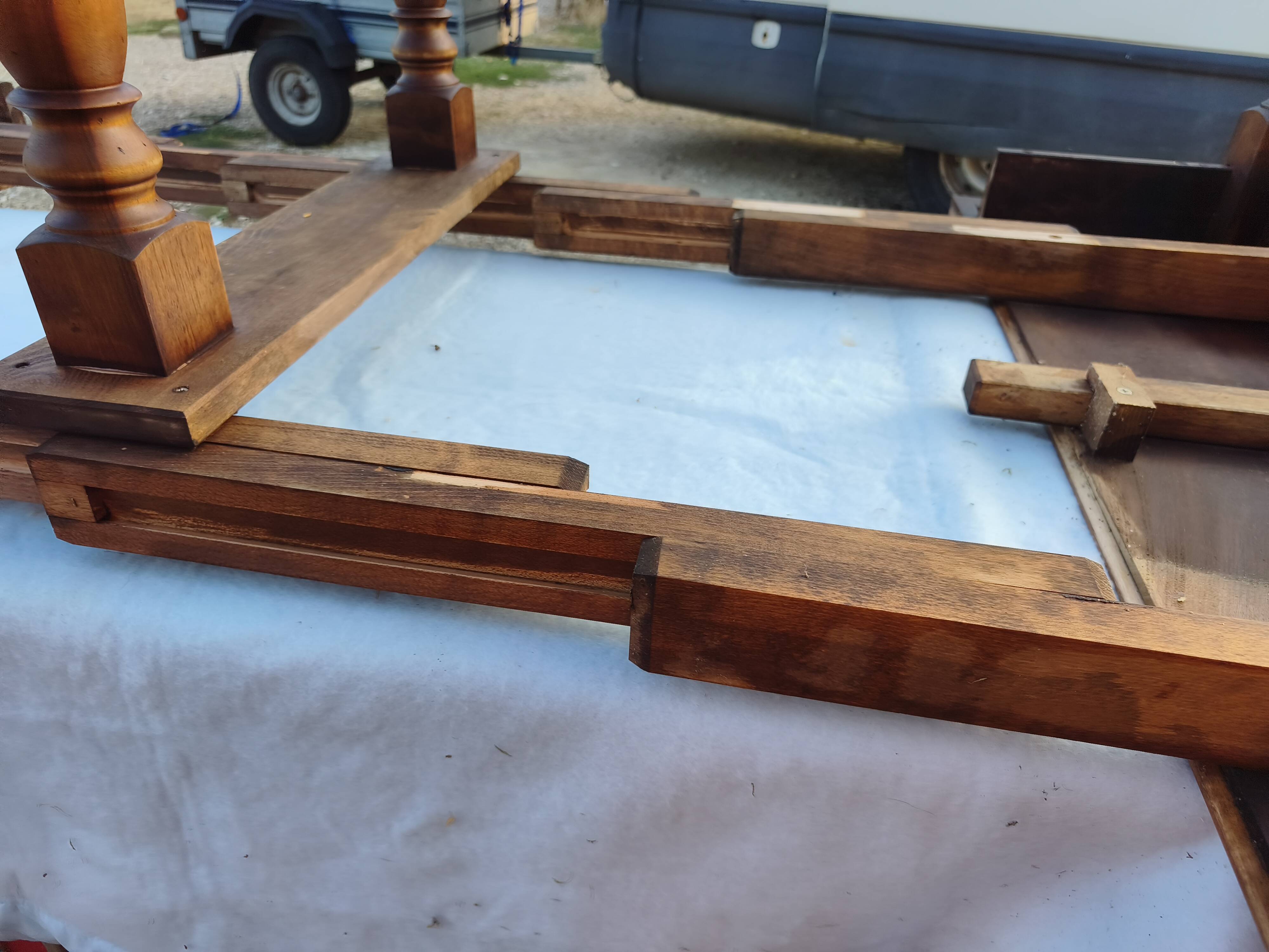 19th-century walnut drop-leaf table.