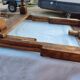 19th-century walnut drop-leaf table.