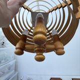 Vintage swedish Hans Agne Jackobsson lamella hanging lamp , 1970s