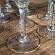 Set of 9 water or red wine glasses in crystal curled and gilded edging