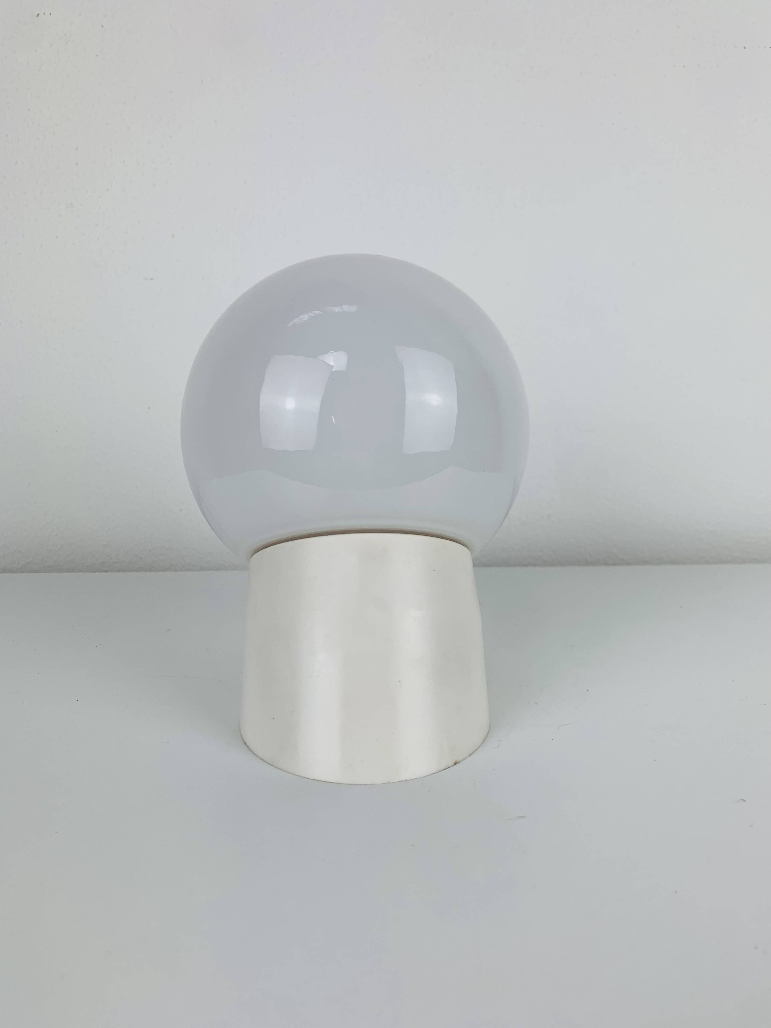 Erco vintage opaline ball wall lamp