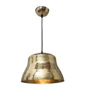 Lampe suspendue industrielle forme de cloche en cuivre martelé