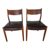 2 Fristho Franeker chairs, Scandinavian, teak and leather.