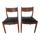 2 Scandinavian Fristho Franeker chairs in teak and leather.