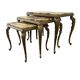 Ensemble de 3 tables gigognes vintage / tables d'appoint en onyx