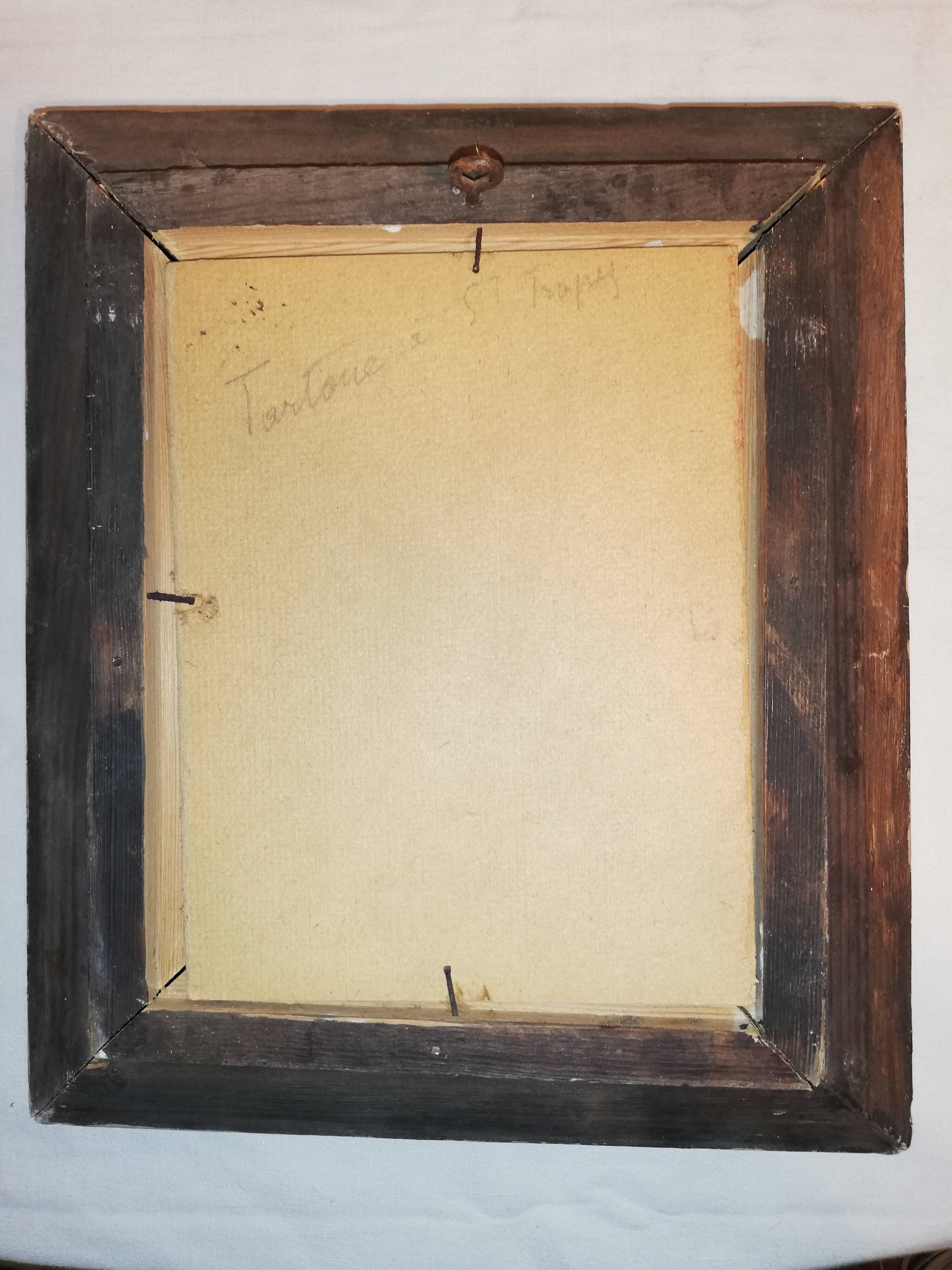 Oil on cardboard showing St Tropez