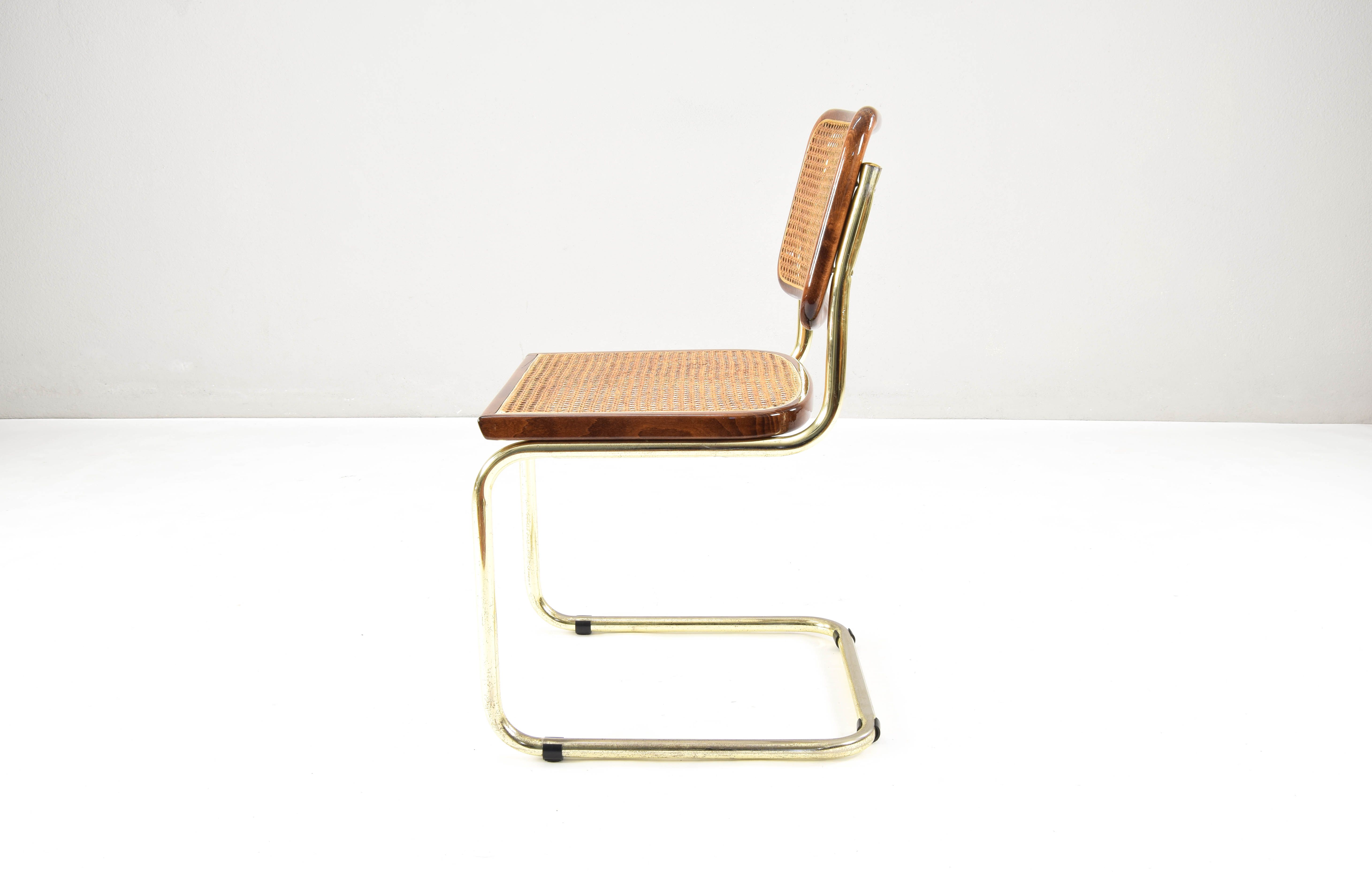 Set of Six Marcel Breuer B32 Cesca chairs, Italy 1970