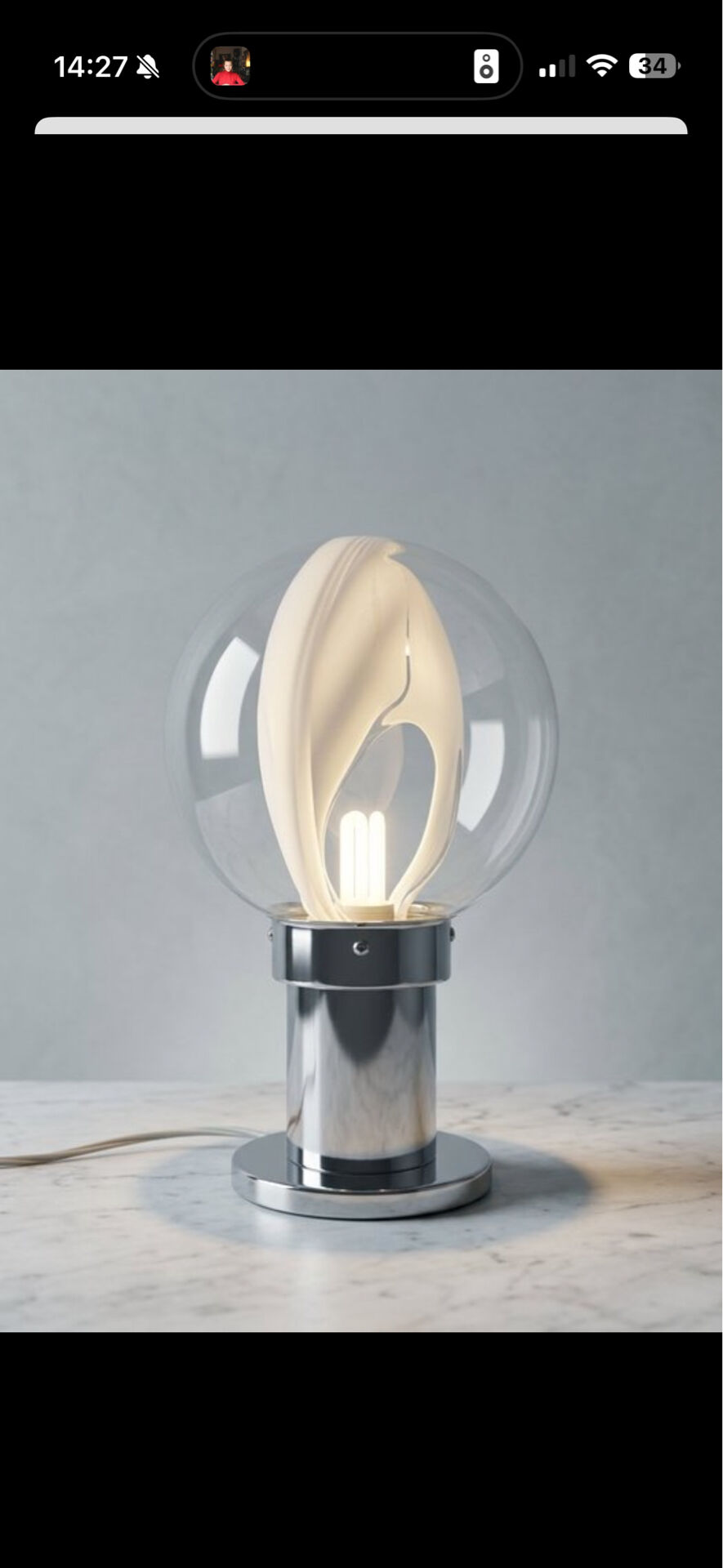 Lampe Murano "Venini" de Toni Zuccheri