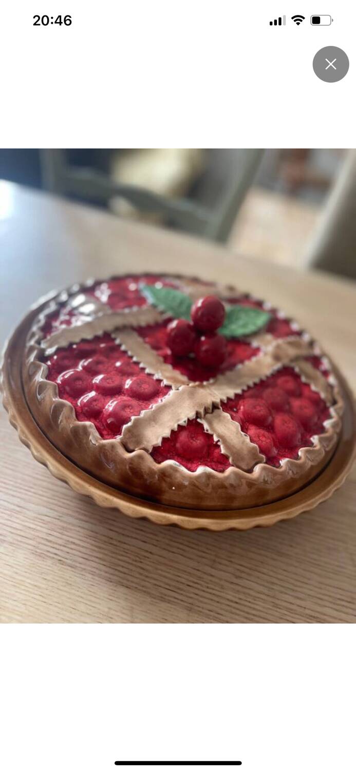 Barbotine plat à tarte cerise