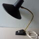 Lamp with ball black metal and brass of the 1950s